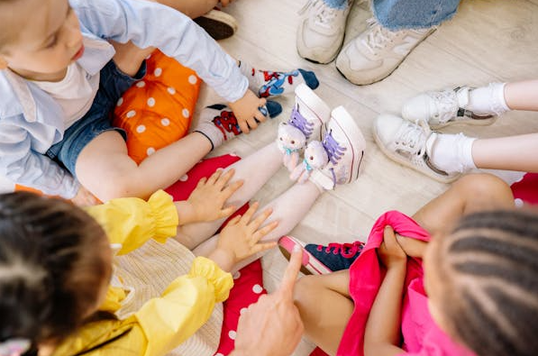 Children playing with blocks